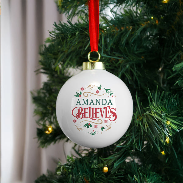 Personalised Believe in Christmas Bauble