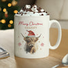 Personalised Highland Cow Christmas Ceramic Mug