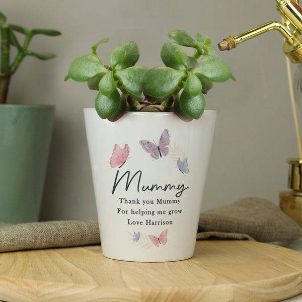 Personalised Butterfly Ceramic Plant Pot