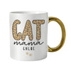Personalised Cat Mama Gold Handle Ceramic Mug