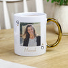 Personalised Photo Upload Queen Gold Handle Ceramic Mug