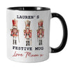 Personalised Nutcracker Black Handle Ceramic Mug