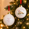 Personalised Sleepy Christmas Bear Ceramic Bauble