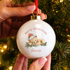 Personalised Sleepy Christmas Bear Ceramic Bauble