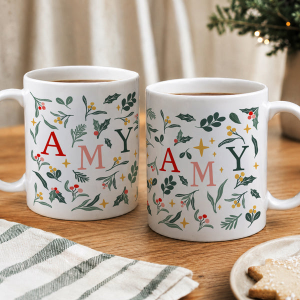 Personalised Christmas Pattern Ceramic Mug