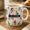 Personalised Cyclist Icons Ceramic Mug