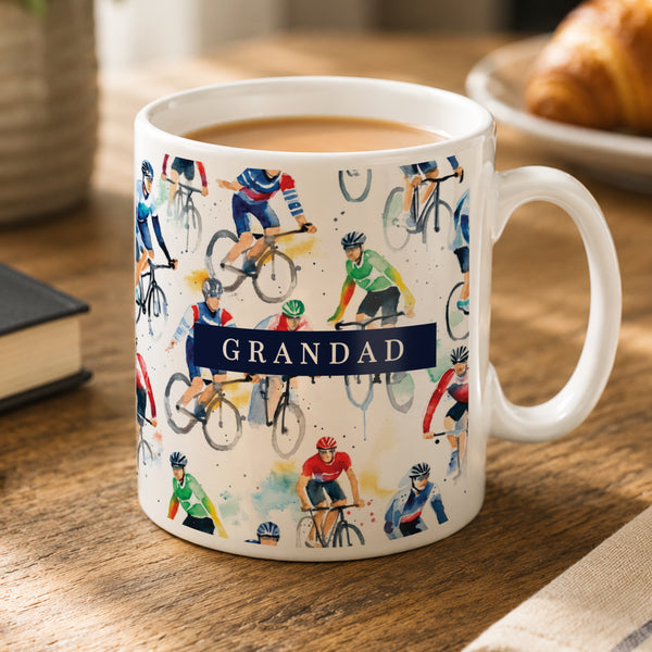 Personalised Cyclist Icons Ceramic Mug