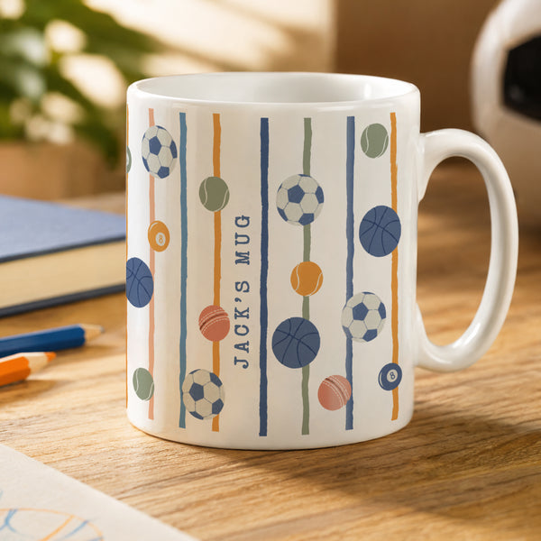 Personalised Sports Balls Ceramic Mug