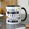 Personalised Takes Balls Black Handle Ceramic Mug