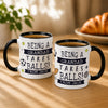 Personalised Takes Balls Black Handle Ceramic Mug