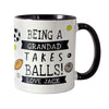 Personalised Takes Balls Black Handle Ceramic Mug