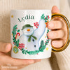 Personalised The Snowman Christmas Wishes Gold Handle Ceramic Mug