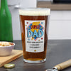 Personalised Super Dad Printed Beer Glass