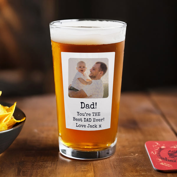 Personalised Photo Upload Polaroid Beer Glass