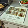 Personalised Multi Photo Upload Glass Chopping Board