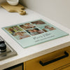 Personalised Multi Photo Upload Glass Chopping Board