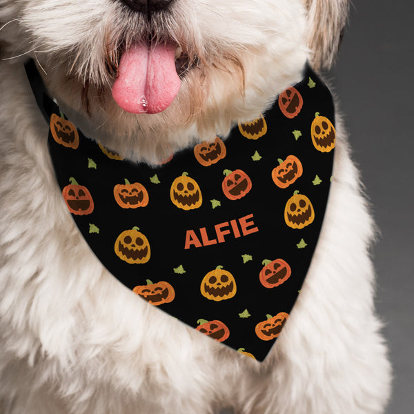 Personalised Halloween Pumpkin Patch Dog Bandana