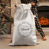 Personalised Holly Grey Christmas Sack