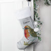 Personalised Robin Silver Grey Stocking
