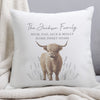 Personalised Highland Cow Filled Cushion