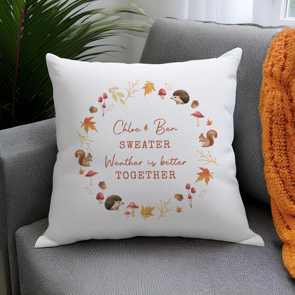 Personalised Autumn Filled Cushion