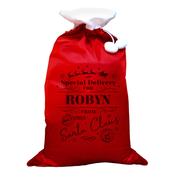 Personalised Special Delivery Red Sack