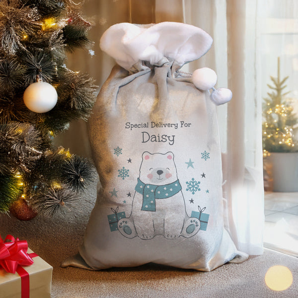Personalised Polar Bear Christmas Sack