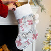 Personalised Pink Bow Christmas Stocking