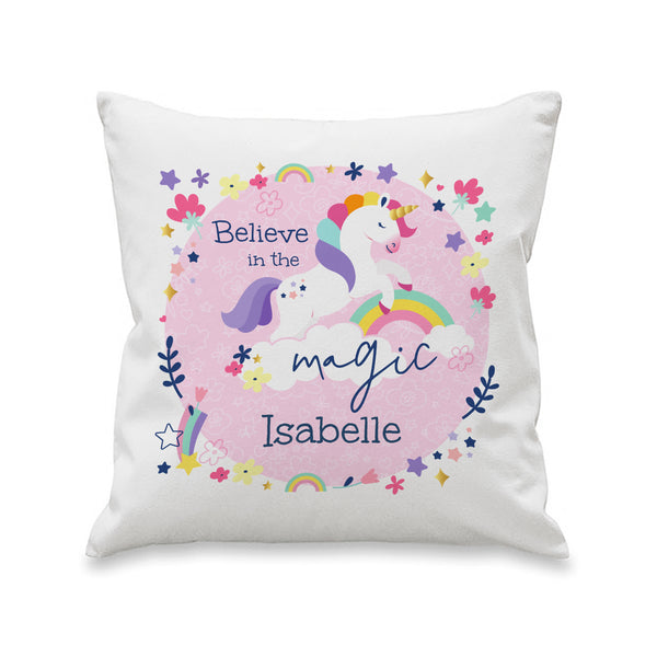 Personalised Pink Unicorn Filled Cushion