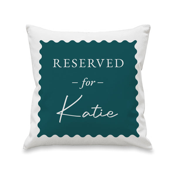 Personalised Navy Reserved For Filled Cushion