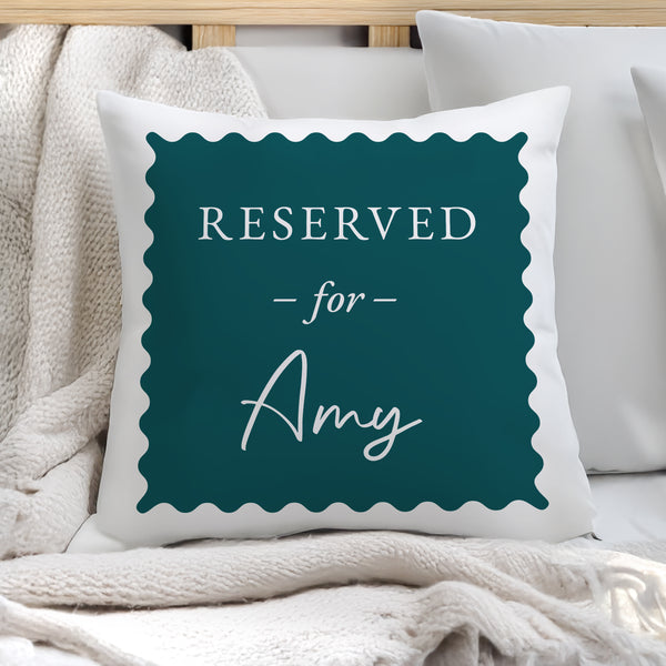 Personalised Navy Reserved For Filled Cushion