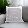 Personalised Grey Reserved For Filled Cushion