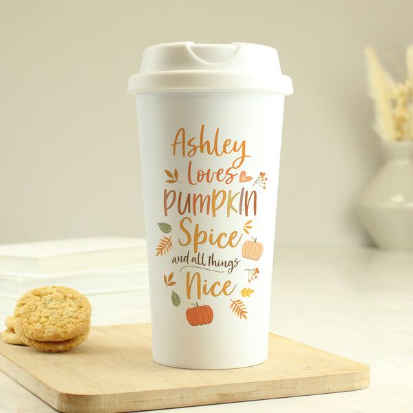 Personalised Halloween Pumpkin Spice Travel Mug
