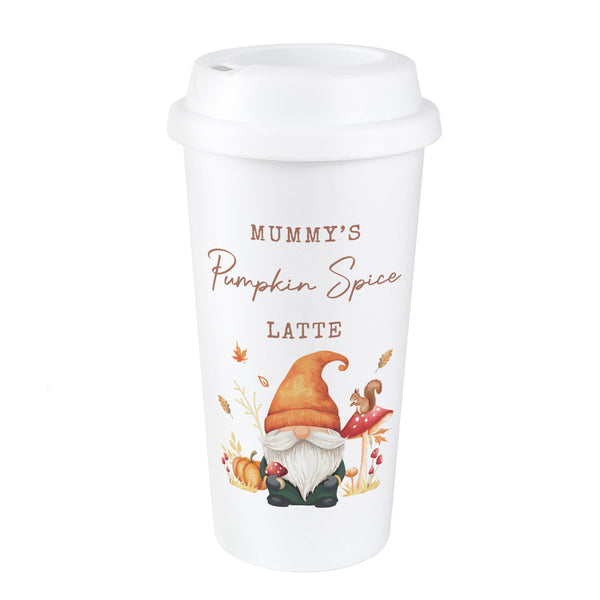 Personalised Autumn Gonk Travel Cup