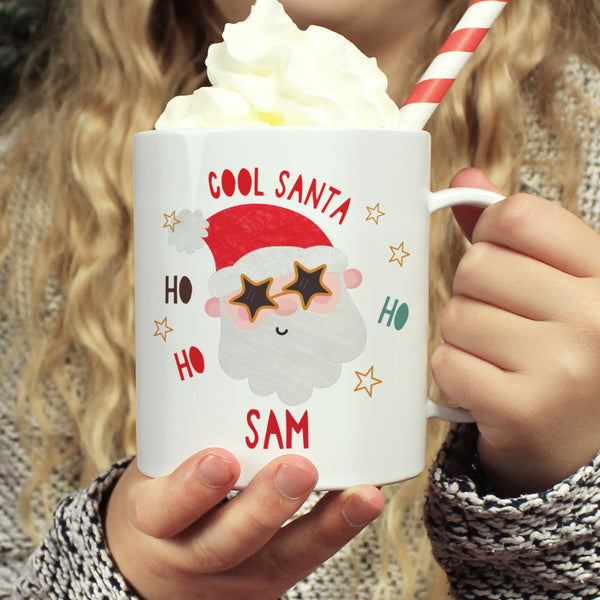 Personalised Cool Santa Plastic Mug