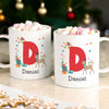 Personalised Initial Reindeer Christmas Plastic Mug