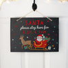 Personalised Santa Stop Here Hanging Slate Sign