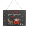 Personalised Santa Stop Here Hanging Slate Sign