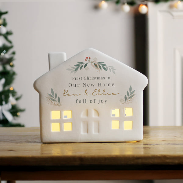 Personalised Christmas Foliage LED House For Christmas