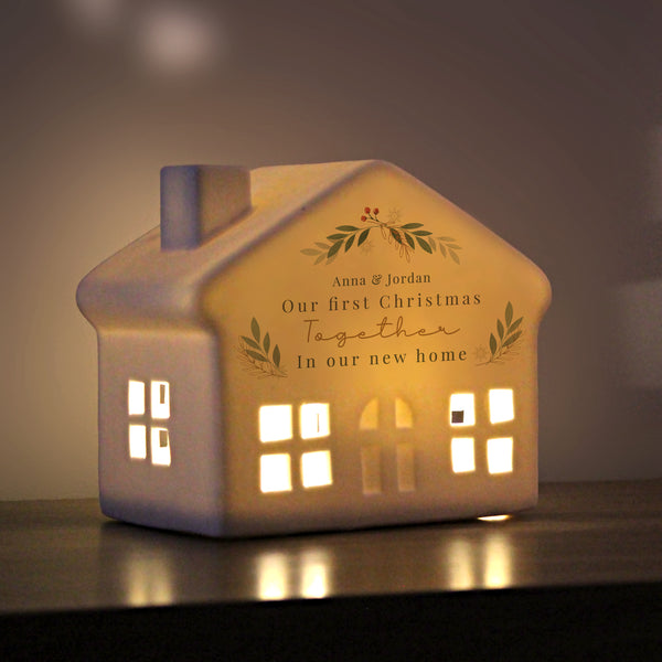 Personalised Christmas Foliage LED House For Christmas
