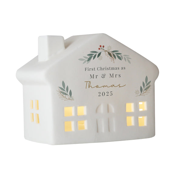 Personalised Christmas Foliage LED House For Christmas