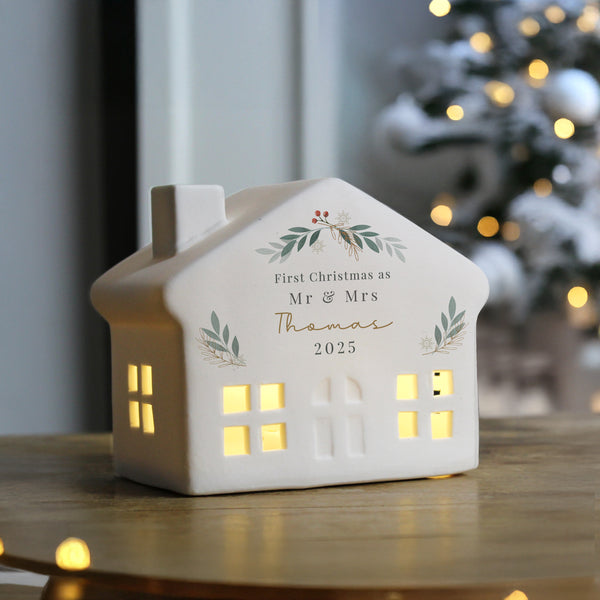 Personalised Christmas Foliage LED House For Christmas