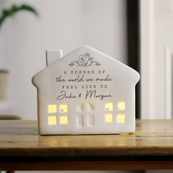 Personalised Floral LED House For Christmas