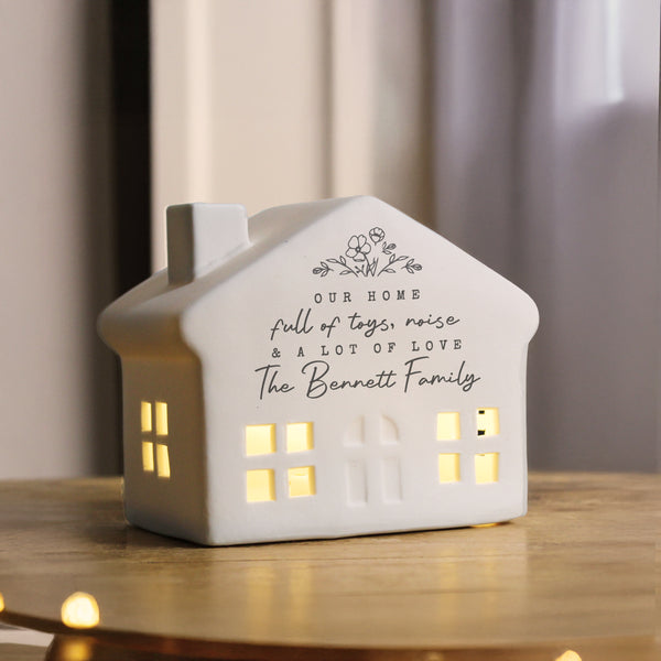 Personalised Floral LED House For Christmas