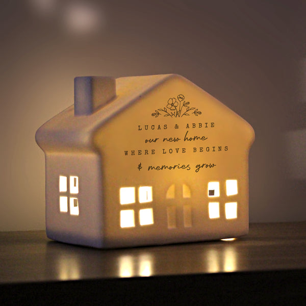 Personalised Floral LED House For Christmas
