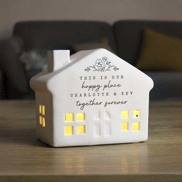 Personalised Floral LED House For Christmas