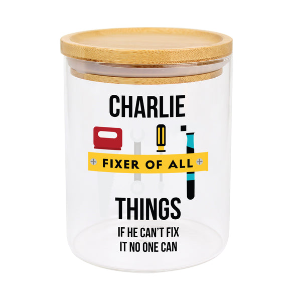 Personalised Fixer of All Things Storage Jar