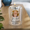 Personalised Photo Upload Memorial Feather Tealight Candle Holder