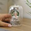 Personalised Photo Upload Memorial Feather Tealight Candle Holder