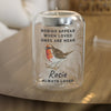 Personalised Robin Memorial Feather Tealight Candle Holder